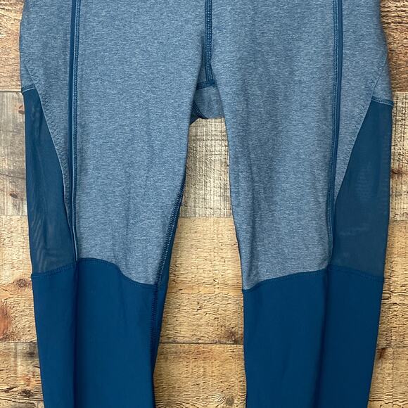 Lululemon Training Tough Crop Mesh Leggings Poseidon Blue SZ 6 - Picture 3 of 12
